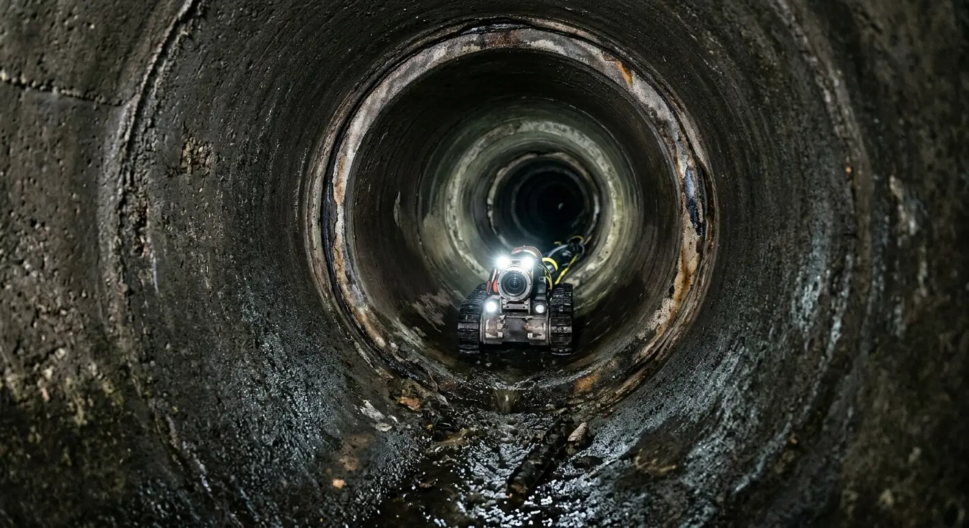 Robotic sewer camera inspecting pipe interior for Sewer Line Repair in West Ocean City